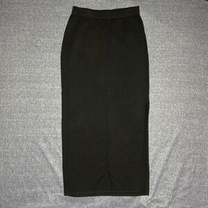 ST JOHN EVENING BY MARIE GRAY Black Knit Pencil Slit Skirt Size 10 Made USA.